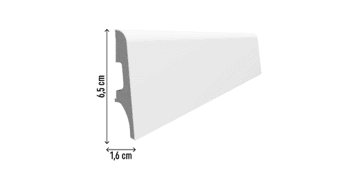 Listwa przypodłogowa VOX ESPUMO 101 biała wysokość 6,5 cm, szerokość krycia 1,6 cm, dł 2400 cm 16