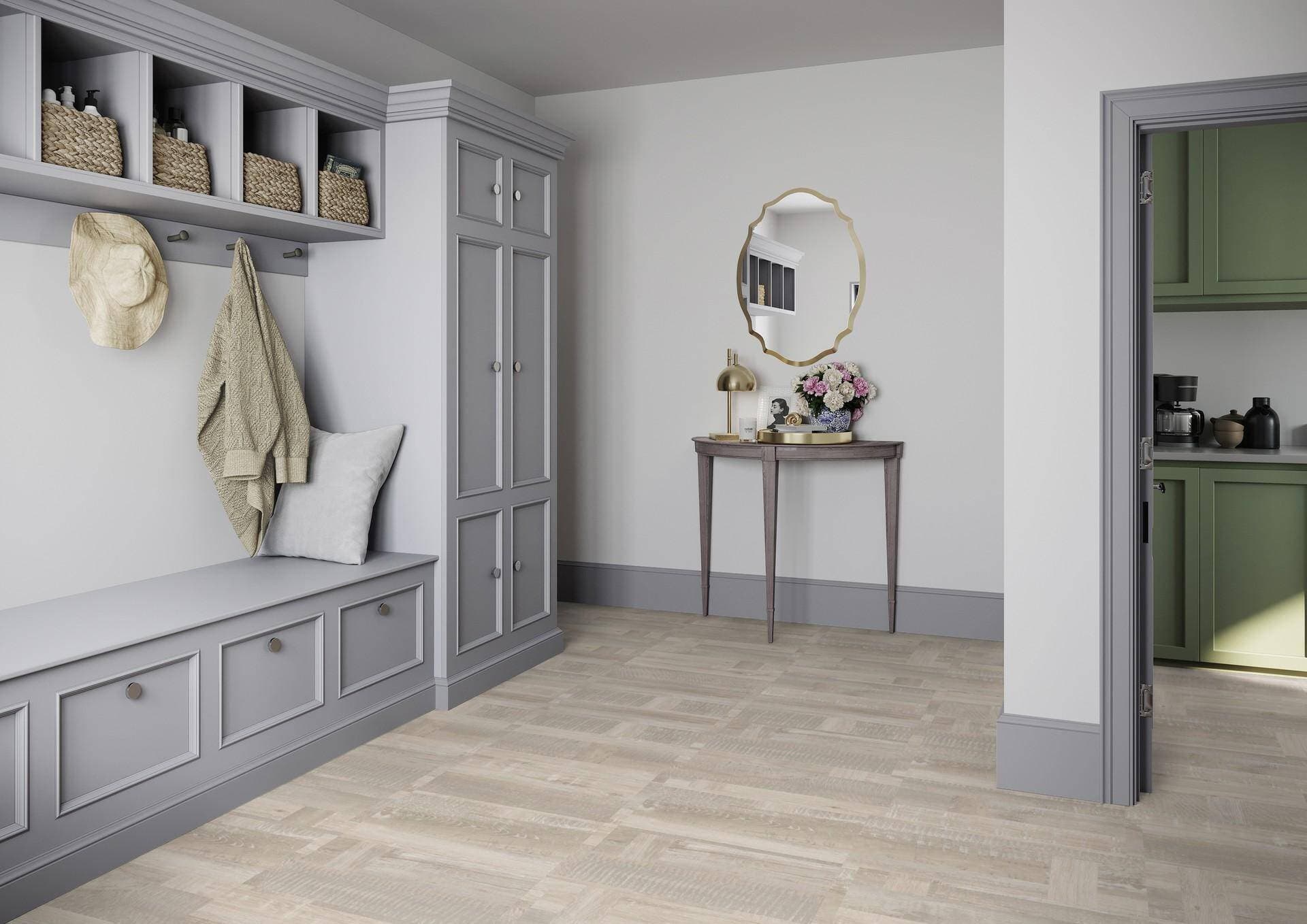 Panele winylowe Tarkett ELEGANCE RIGID 55 patchwork white 280008017 klasa 33, gr.5,5mm, 4V (1opk.=11szt.=2,2528m2) płytki 6