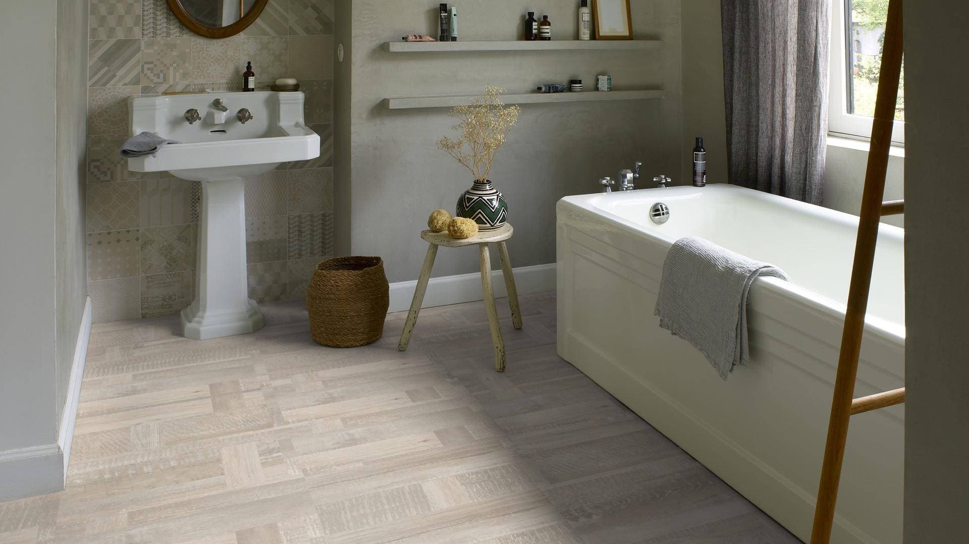 Panele winylowe Tarkett ELEGANCE RIGID 55 patchwork white 280008017 klasa 33, gr.5,5mm, 4V (1opk.=11szt.=2,2528m2) płytki 15