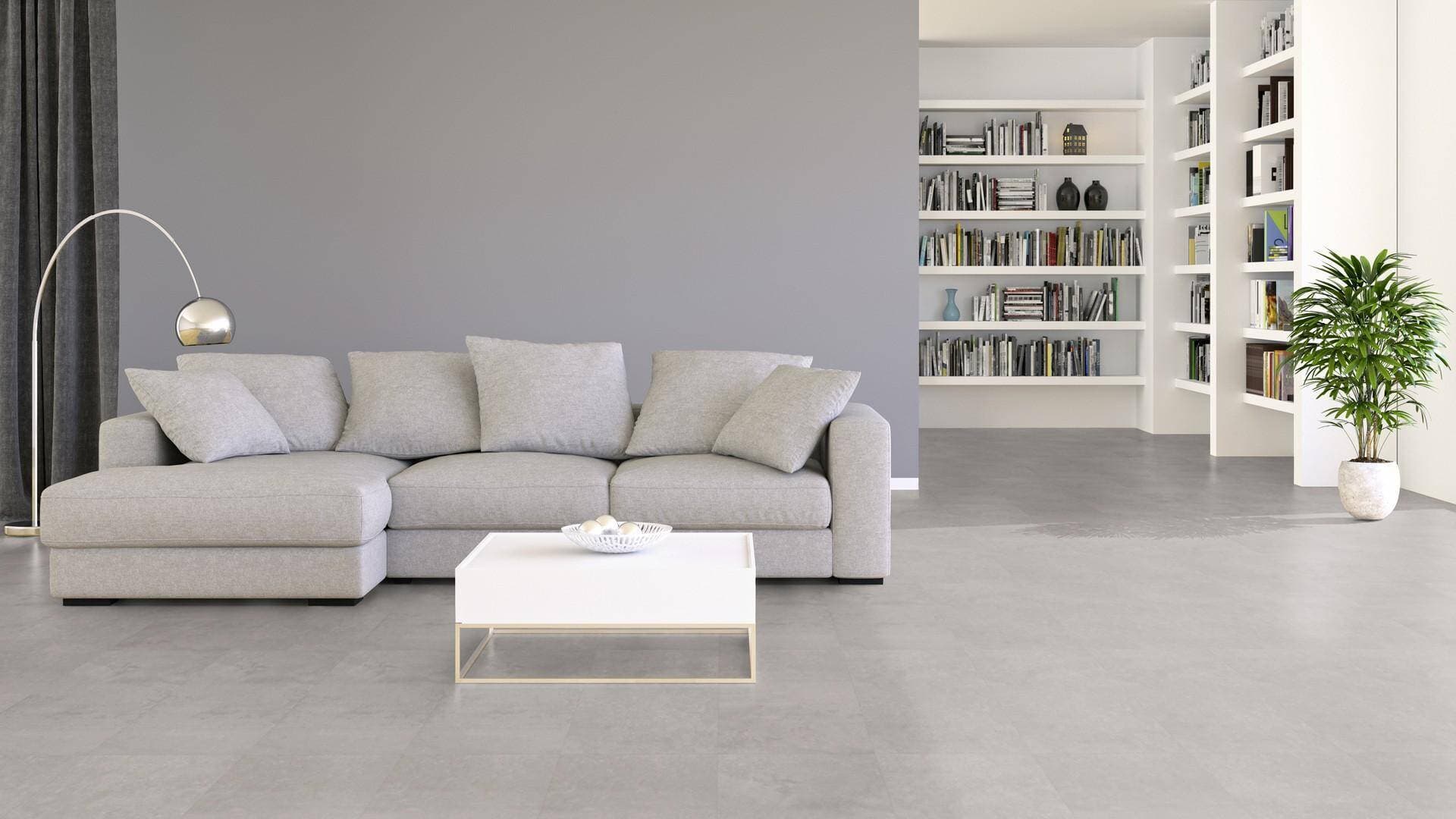 Panele winylowe Tarkett ELEGANCE RIGID 55 polished concrete indium 280008019 klasa 33, gr.5,5mm, 4V (1opk.=11szt.=2,2528m2) płytki 4