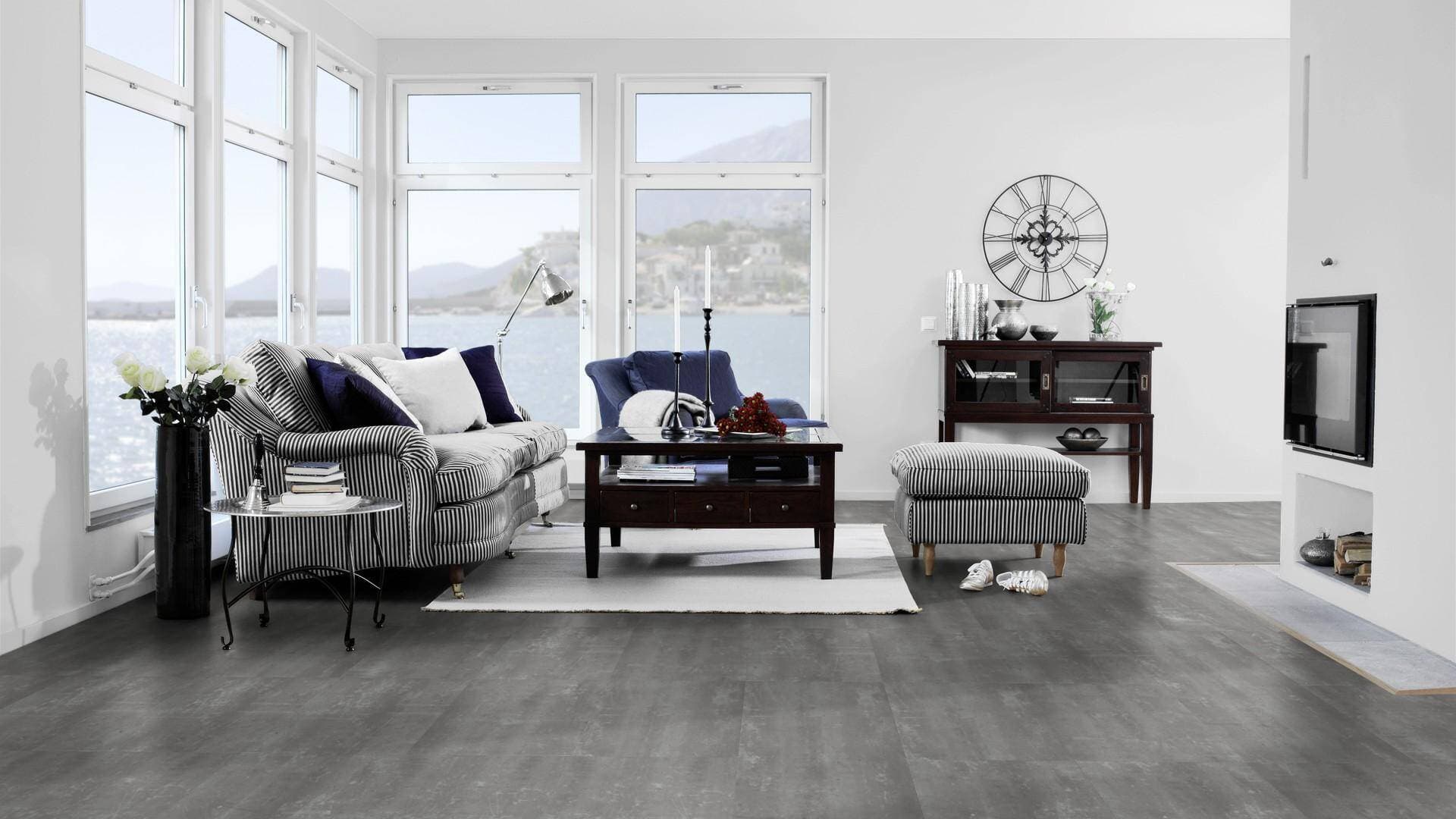 Panele winylowe Tarkett ESSENCE RIGID 55 scratched cement grey 260031010 klasa 33, gr.5mm, 4V (1opk.=11szt.=2,25m2) płytki 12